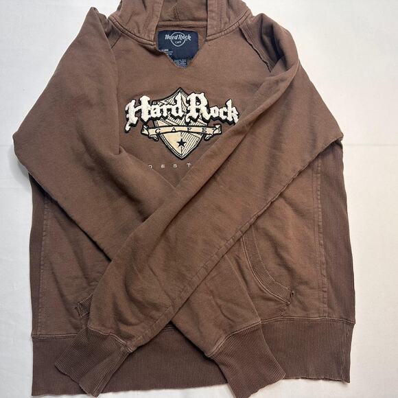 HardRock Unisex Embroidered Patch Vintage Hoodie Size XL Made With Cotton - Picture 3 of 5